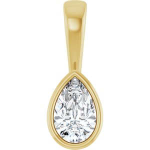 14K Yellow Gold 7x4.5 mm Pear Charm/Pendant Mounting