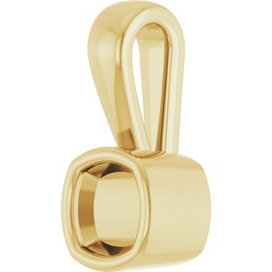 18K Yellow Gold 4x4 mm Cushion Charm/Pendant Mounting – image 4