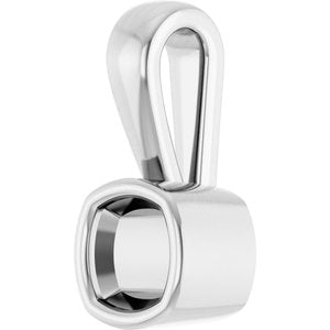 18K White Gold 4x4 mm Cushion Charm/Pendant Mounting – image 4