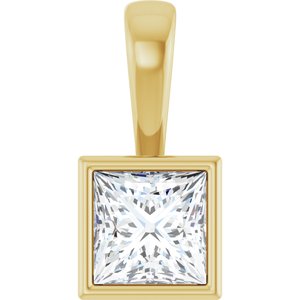 10K Yellow Gold 5.5x5.5 mm Square Charm/Pendant Mounting
