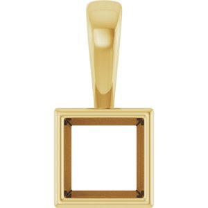 10K Yellow Gold 5.5x5.5 mm Square Charm/Pendant Mounting – image 2
