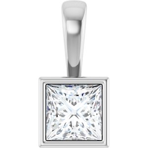 Sterling Silver 5.5x5.5 mm Square Charm/Pendant Mounting