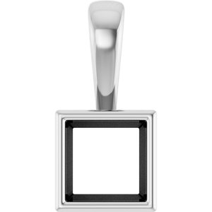 18K White Gold 5.5x5.5 mm Square Charm/Pendant Mounting – image 2