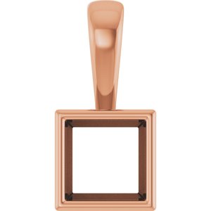 14K Rose Gold 5.5x5.5 mm Square Charm/Pendant Mounting – image 2
