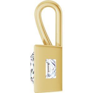 14K Yellow Gold 9x9 mm Square Charm/Pendant Mounting – image 5