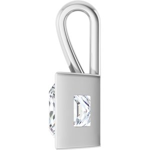 18K White Gold 9x9 mm Square Charm/Pendant Mounting – image 5
