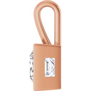 18K Rose Gold 9x9 mm Square Charm/Pendant Mounting – image 5