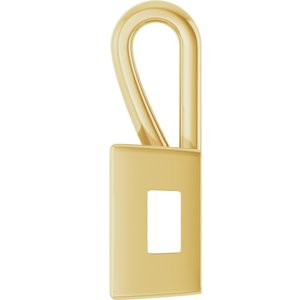 10K Yellow Gold 9x9 mm Square Charm/Pendant Mounting – image 6