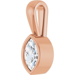 10K Rose Gold 6x3.5 mm Marquise Charm/Pendant Mounting – image 3