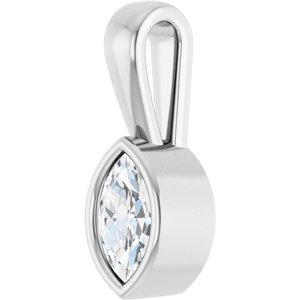 18K X1 White Gold 6x3.5 mm Marquise Charm/Pendant Mounting – image 3