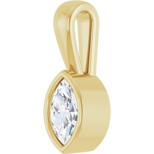10K Yellow Gold 6x3.5 mm Marquise Charm/Pendant Mounting – image 3