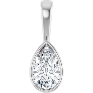 18K Palladium White Gold 11.5x7 mm Pear Charm/Pendant Mounting