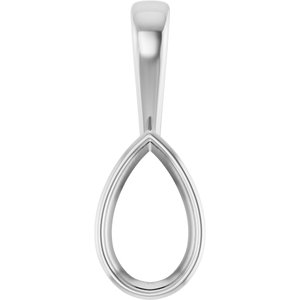 Sterling Silver 11.5x7 mm Pear Charm/Pendant Mounting – image 2