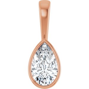18K Rose Gold 11.5x7 mm Pear Charm/Pendant Mounting