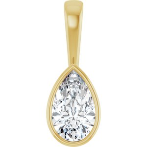 10K Yellow Gold 11.5x7 mm Pear Charm/Pendant Mounting