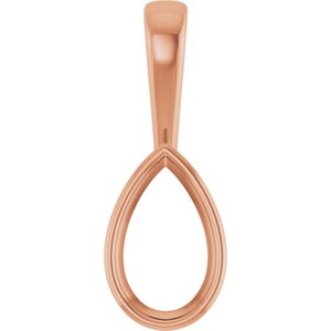 10K Rose Gold 11.5x7 mm Pear Charm/Pendant Mounting – image 2