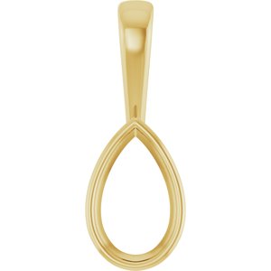 14K Yellow Gold 11.5x7 mm Pear Charm/Pendant Mounting – image 2