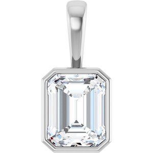 Continuum Sterling Silver 10x8 mm Emerald Charm/Pendant Mounting