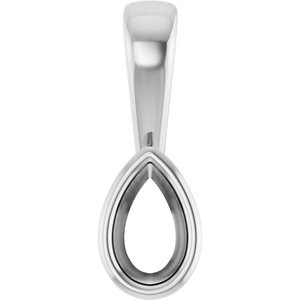 Platinum 5x3 mm Pear Charm/Pendant Mounting – image 2
