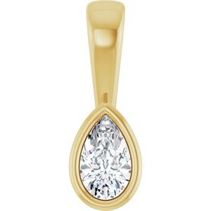 10K Yellow Gold 5x3 mm Pear Charm/Pendant Mounting