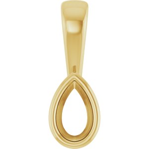 10K Yellow Gold 5x3 mm Pear Charm/Pendant Mounting – image 2