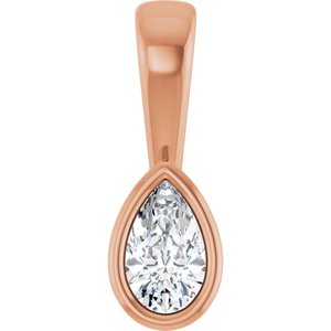 10K Rose Gold 5x3 mm Pear Charm/Pendant Mounting