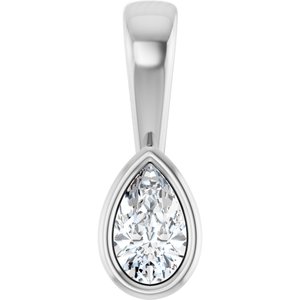 Platinum 5x3 mm Pear Charm/Pendant Mounting