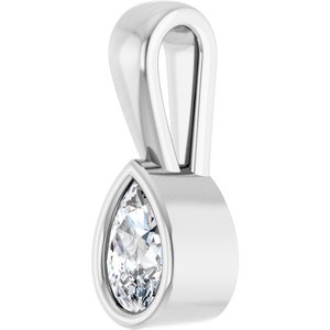 10K White Gold 5x3 mm Pear Charm/Pendant Mounting – image 3