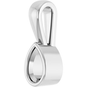 18K White Gold 5x3 mm Pear Charm/Pendant Mounting – image 4