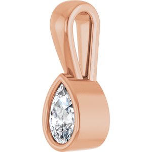 14K Rose Gold 5x3 mm Pear Charm/Pendant Mounting – image 3