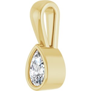 14K Yellow Gold 5x3 mm Pear Charm/Pendant Mounting – image 3
