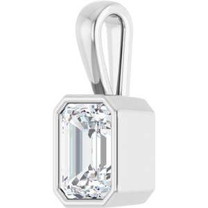 Sterling Silver 8x6 mm Emerald Charm/Pendant Mounting – image 3
