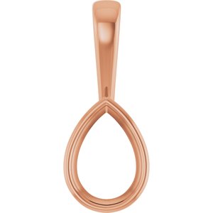 10K Rose Gold 10x7 mm Pear Charm/Pendant Mounting – image 2