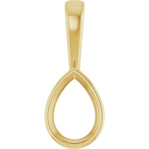 18K Yellow Gold 10x7 mm Pear Charm/Pendant Mounting – image 2