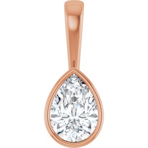 10K Rose Gold 10x7 mm Pear Charm/Pendant Mounting