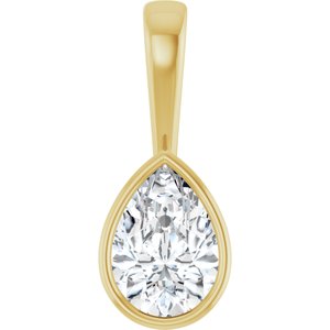14K Yellow Gold 10x7 mm Pear Charm/Pendant Mounting