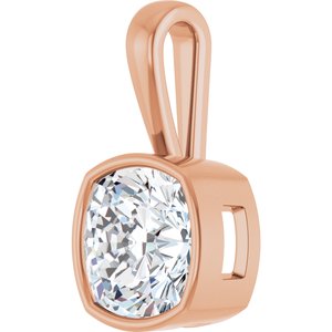 14K Rose Gold 12x12 mm Cushion Charm/Pendant Mounting – image 3