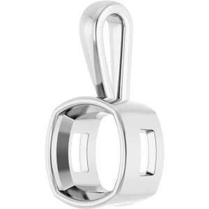 Continuum Sterling Silver 12x12 mm Cushion Charm/Pendant Mounting – image 4