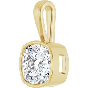 14K Yellow Gold 12x12 mm Cushion Charm/Pendant Mounting – image 3