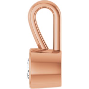 14K Rose Gold 4x4 mm Cushion Charm/Pendant Mounting – image 5