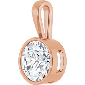 18K Rose Gold 14 mm Round Charm/Pendant Mounting – image 3