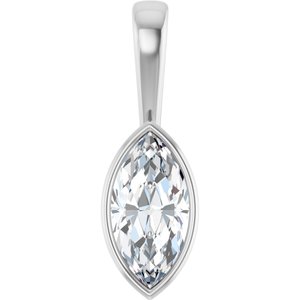 18K X1 White Gold 13x6.5 mm Marquise Charm/Pendant Mounting