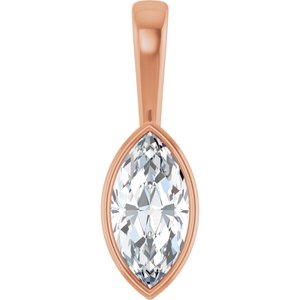 10K Rose Gold 13x6.5 mm Marquise Charm/Pendant Mounting