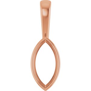 10K Rose Gold 13x6.5 mm Marquise Charm/Pendant Mounting – image 2
