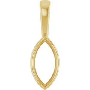 18K Yellow Gold 13x6.5 mm Marquise Charm/Pendant Mounting – image 2