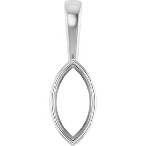 Platinum 13x6.5 mm Marquise Charm/Pendant Mounting – image 2