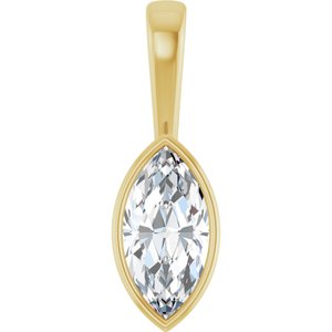 18K Yellow Gold 13x6.5 mm Marquise Charm/Pendant Mounting