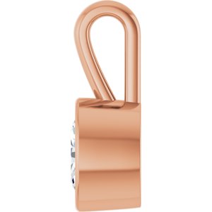 18K Rose Gold 6.5x4.5 mm Oval Charm/Pendant Mounting – image 5