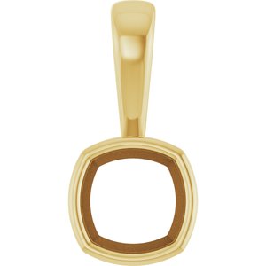 18K Yellow Gold 6x6 mm Cushion Charm/Pendant Mounting – image 2