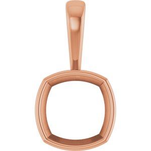 14K Rose Gold 12x12 mm Cushion Charm/Pendant Mounting – image 2